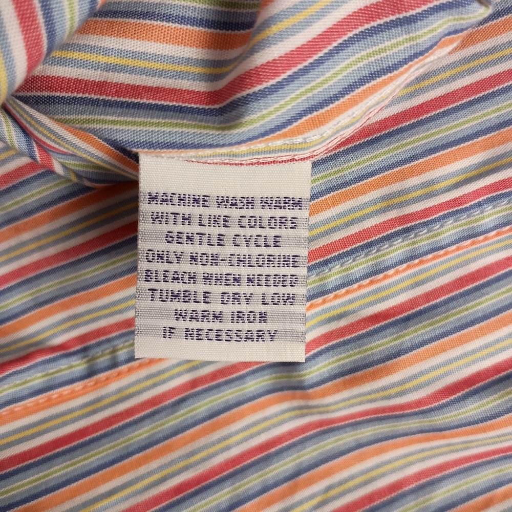 Alan Flusser Large Mens Multicolor Striped Long Sleeve Button Up Dress Shirt - Picture 11 of 11